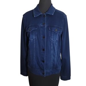 Liverpool button closure stretch jeans jacket size medium